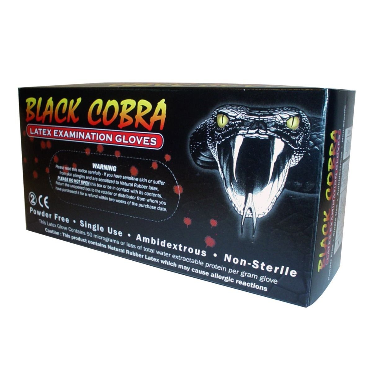 Black Cobra Black Latex Gloves Hanskar 100pcs