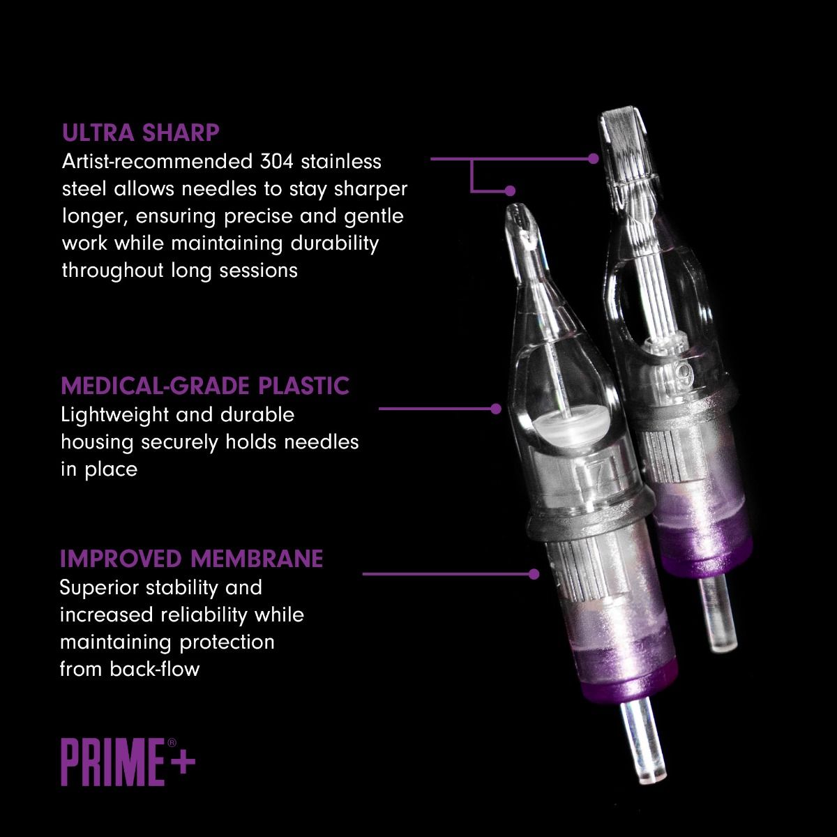 Prime+ Cartridges - Round Liners (10 í pakka)
